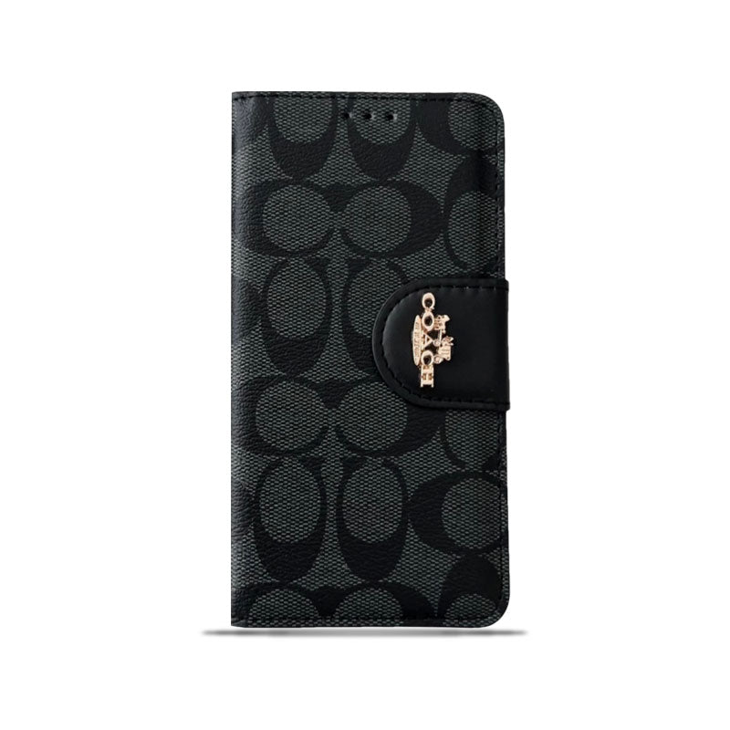 Coach iPhone Case  Leather Flip Case with Card Holder Black-PTK241622s-12