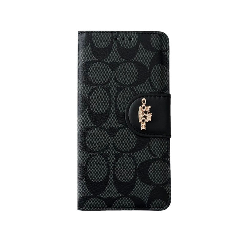 Coach iPhone Case  Leather Flip Case with Card Holder Black-PTK241622s-12