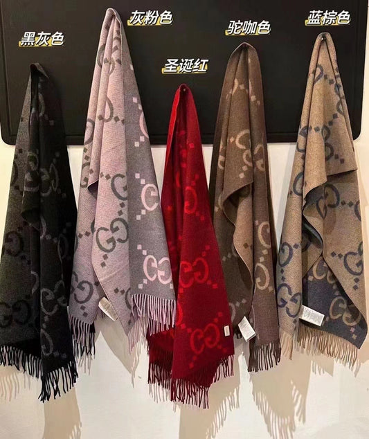 Unique Knit Pattern Cashmere Scarf-0021